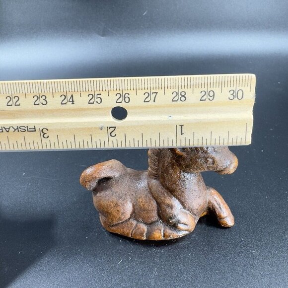 Vintage Mid Century Pottery Unicorn Horse Figurine Small Figure Brown Glazed VTG - Picture 4 of 10